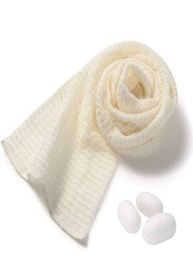Terra Distribution Exfoliating Washcloth [Made in Japan] Shower Back Scrubber, Plant-Based Loofah (Silk) - Image 1